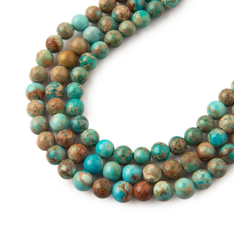 Turquoise Imperial Jasper beads 4mm
