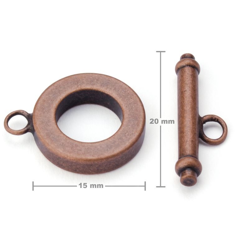 Toggle clasp 15mm antique copper