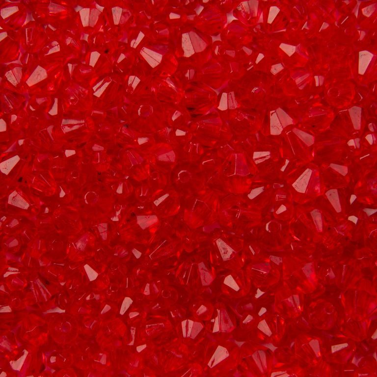 Acrylic faceted beads 4-8 mm red