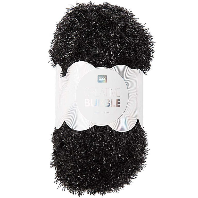 Rico design háčkovací příze na výrobu žínek Creative Bubble odstín 012 černá