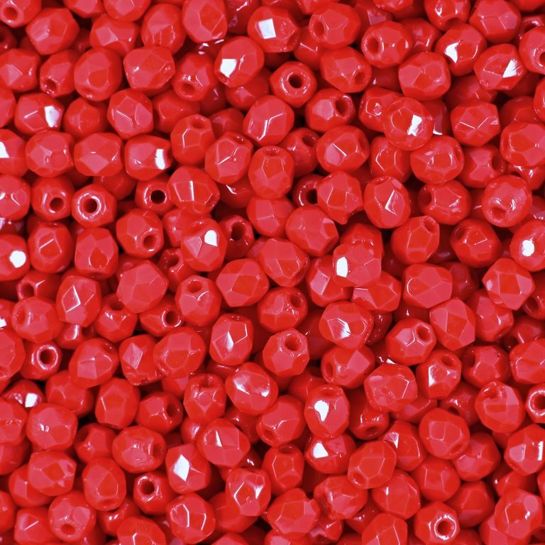 Manumi české broušené korálky 3 mm Opaque Light Red