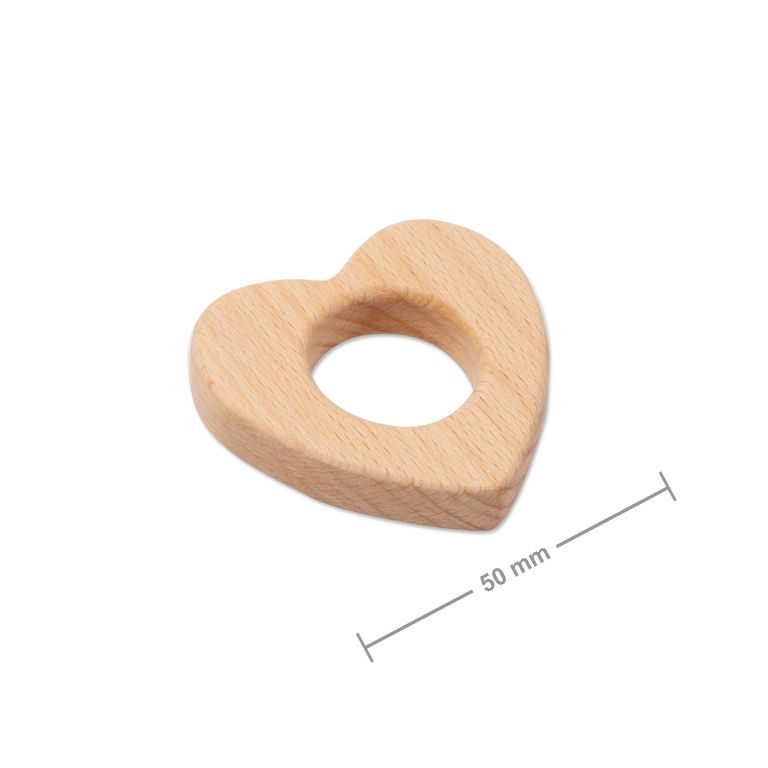 Inel dentiție din lemn inimă 50mm