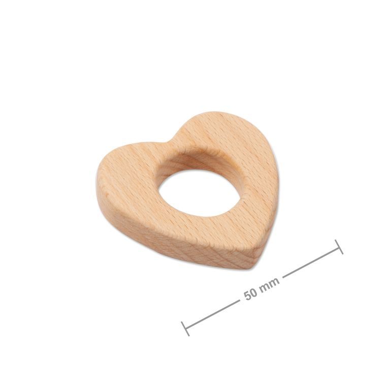 Wooden teether heart 50mm