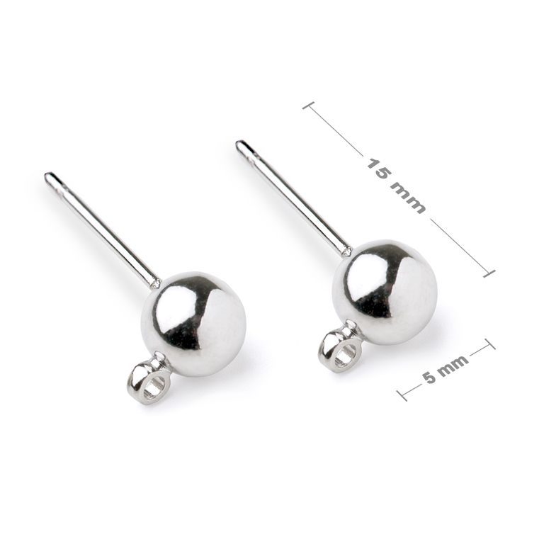 Ball ear posts 5mm silver