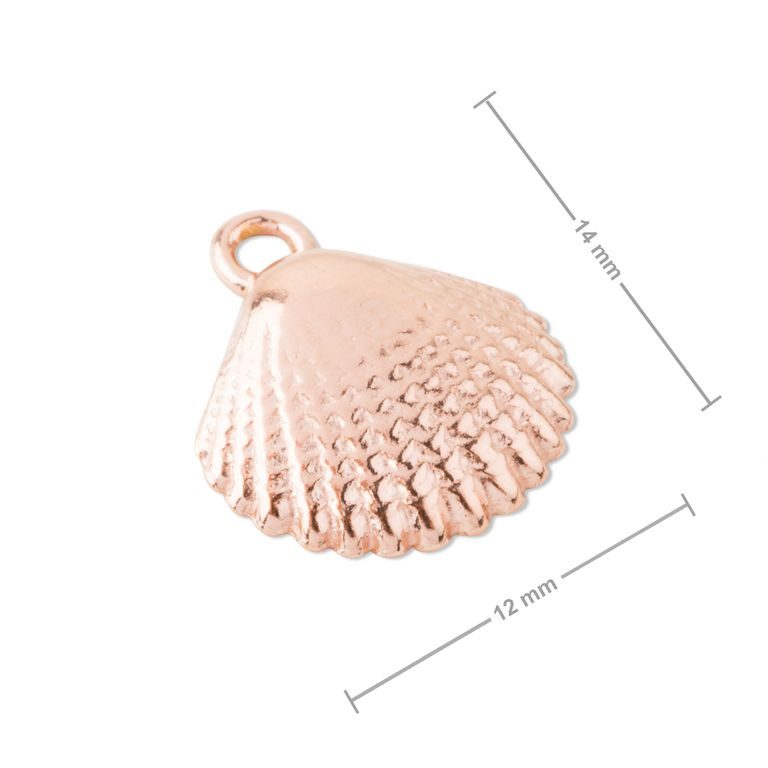 Silver pendant seashell rose gold plated No.995