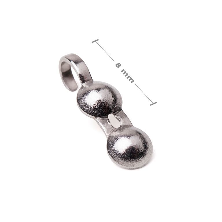 Stainless steel 316L double cup calotte with open loop 8x4mm