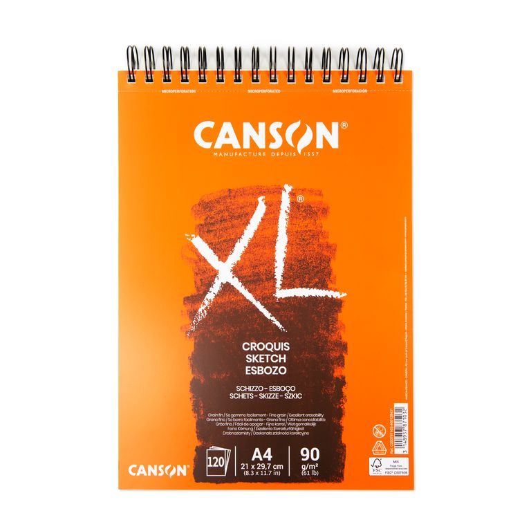 Canson caiet pentru schițe XL Croquis Sketch 120 coli A4 90g/m² îmbinare cu spirală