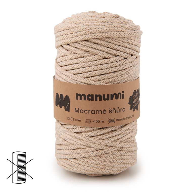 Manumi Macramé šnúra 5mm cappuccino