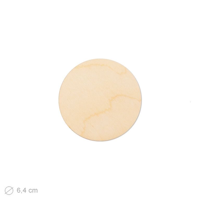 Wooden cutout circle full 6.4cm