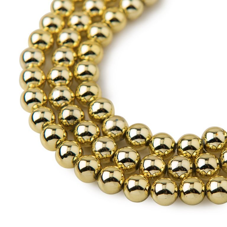 Perle metalice acrilice 6 mm aurii