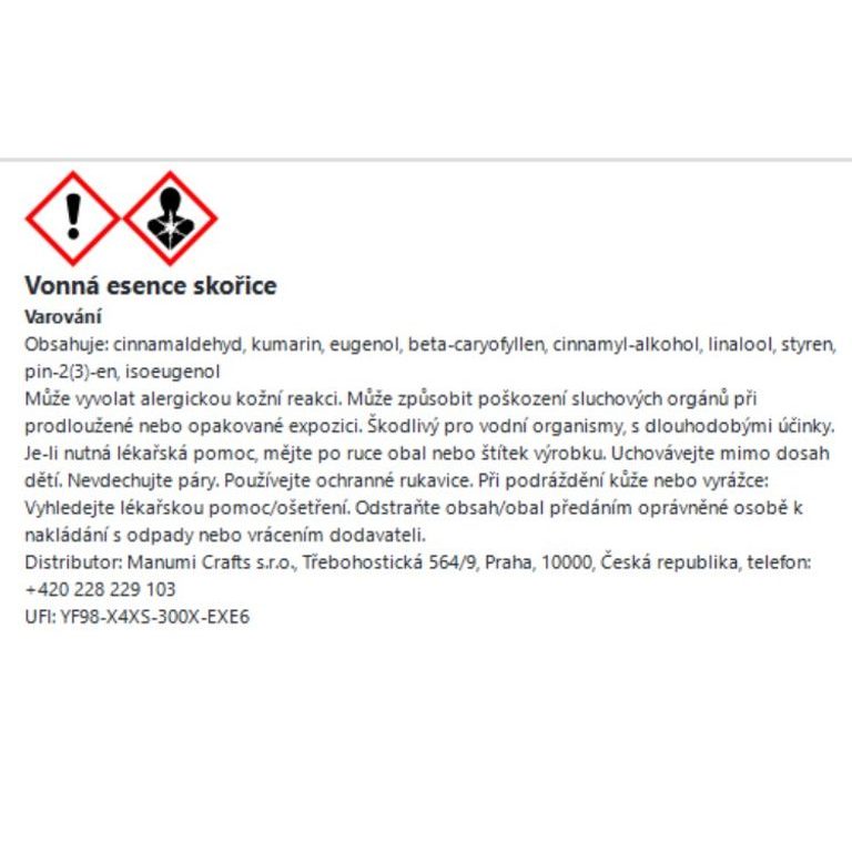 Manumi vonná esencia škorica 10ml