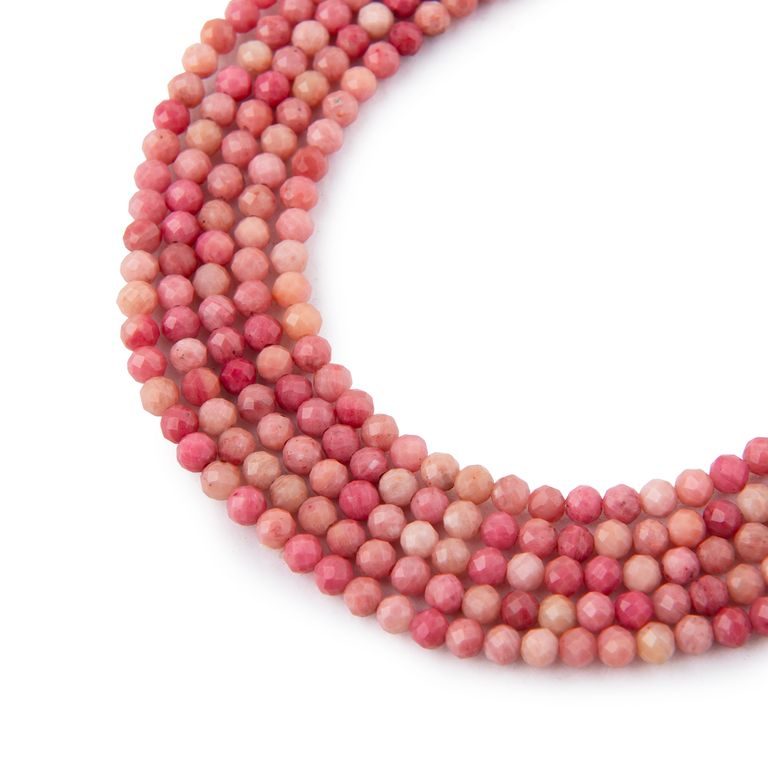 Rhodonite faceted beads 3mm