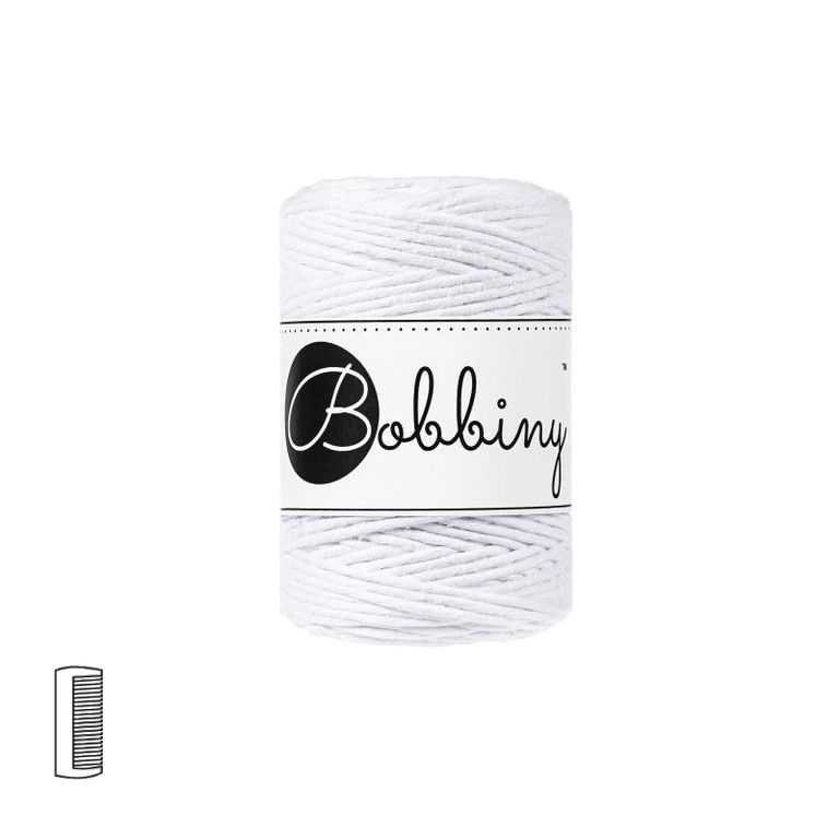 Bobbiny Fir textil Macramé Baby 1,5mm White