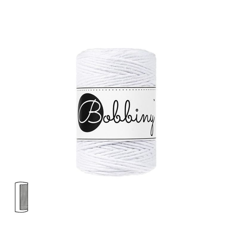 Bobbiny Macramé příze Baby 1,5mm White