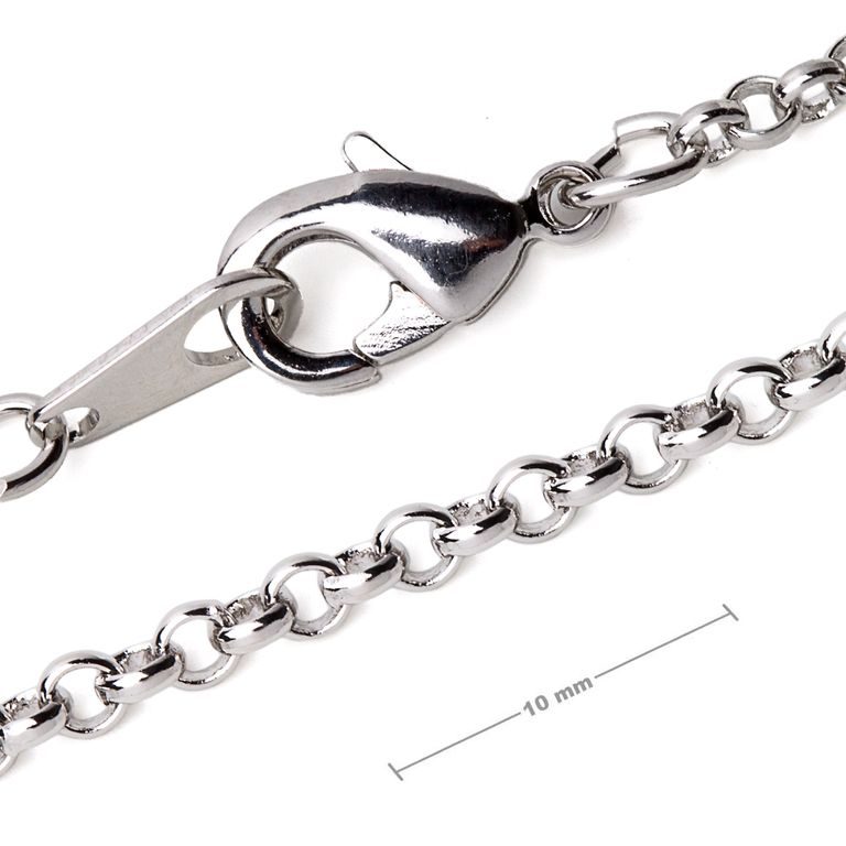 Rhodiovaný řetízek se clasp 45cm No.3