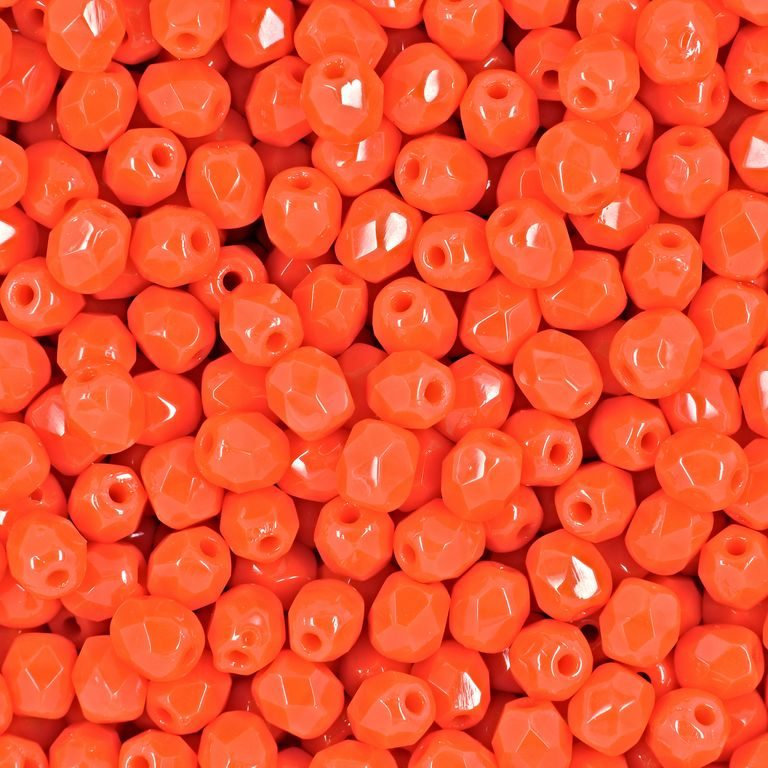 Mărgele șlefuite 4mm Opaque Bright Orange