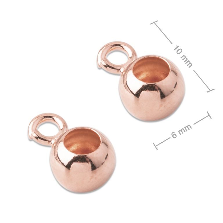 Distanțier rotund din argint 10x6mm placat cu aur roz de 18K nr.706