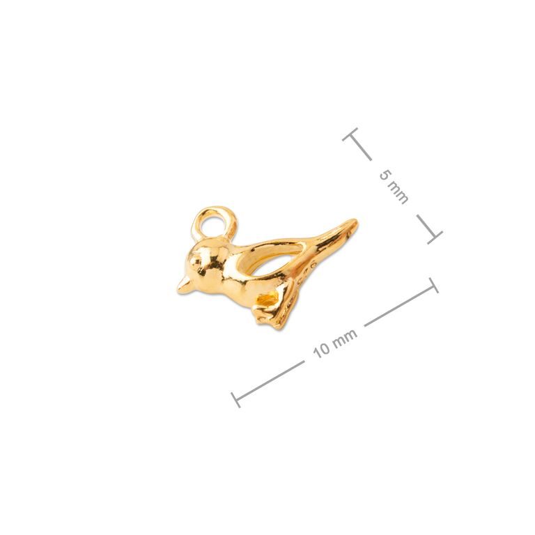 Silver pendant sparrow gold-plated No.881