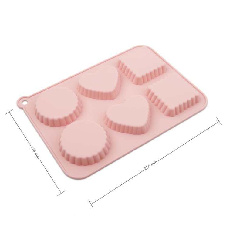 Set of 6 silicone moulds for casting creative clay mix of shapes