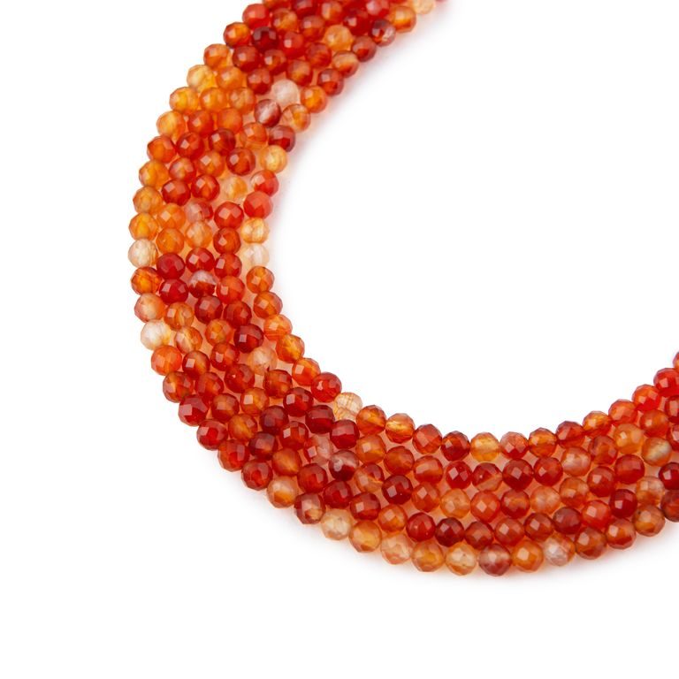 Carnelian faceted beads 2mm
