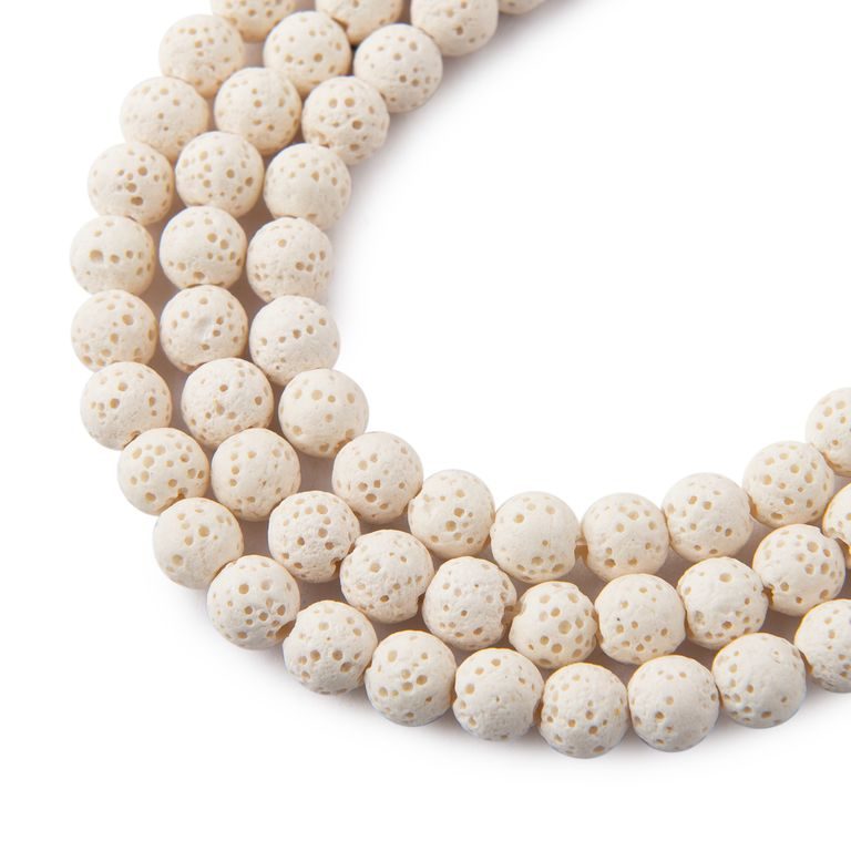 High Quality White Lava beads 6mm