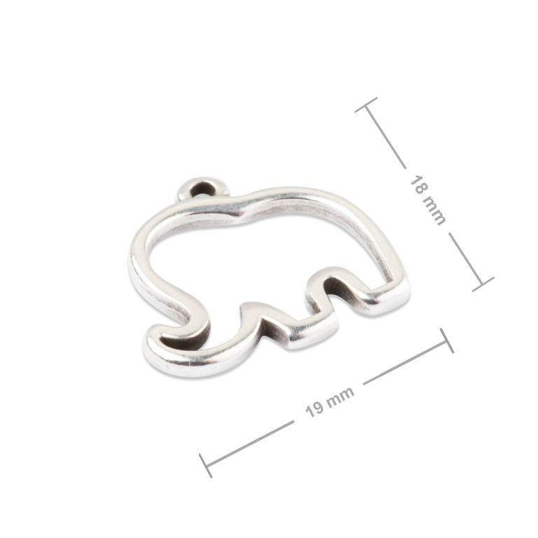 Manumi pendant elephant 19x18mm silver-plated