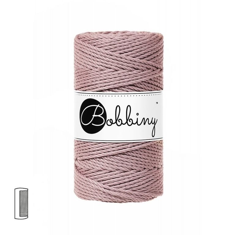 Bobbiny Macramé příze stáčená 3PLY 3mm Mauve