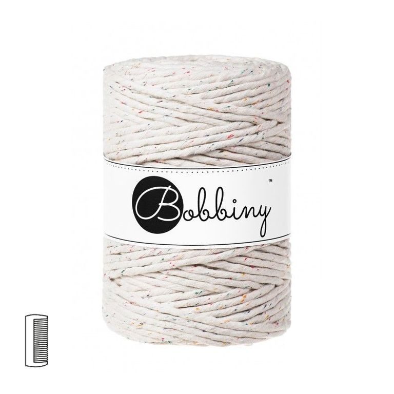 Bobbiny Fir textil Macramé XXL 5mm Rainbow dust