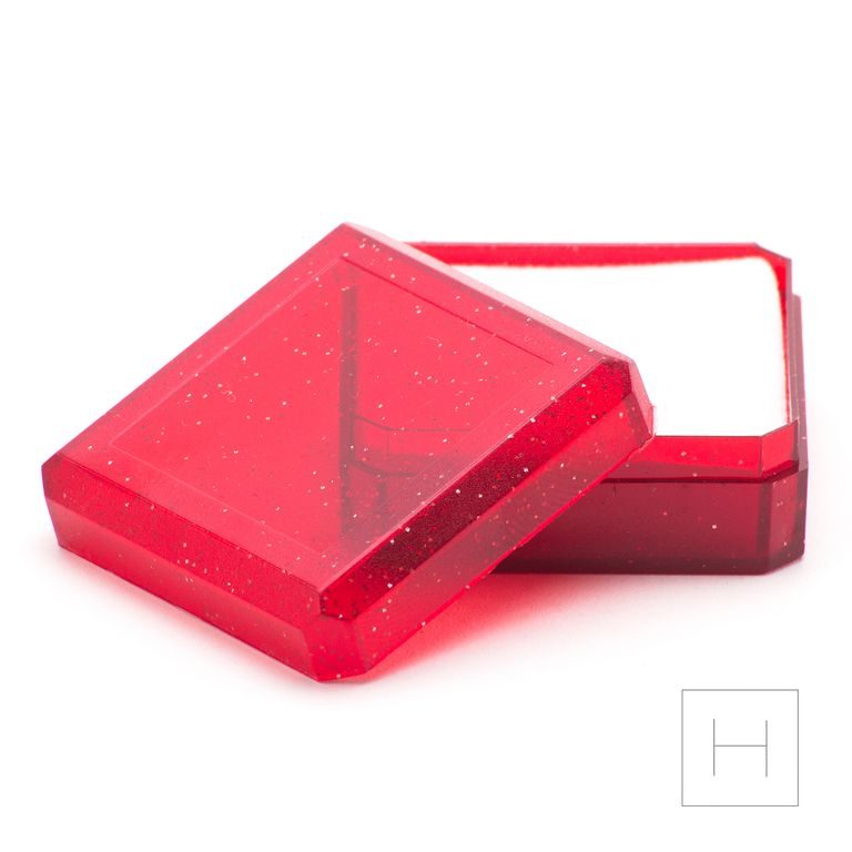 Dárková krabička na šperk červená 38x38x17mm