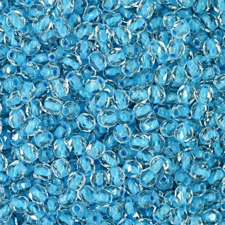 Broušené korálky 3mm Crystal Aqua Lined