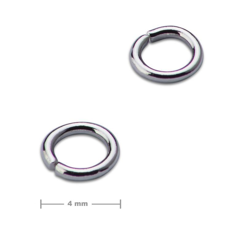 Jump ring 4mm in the colour of platinum