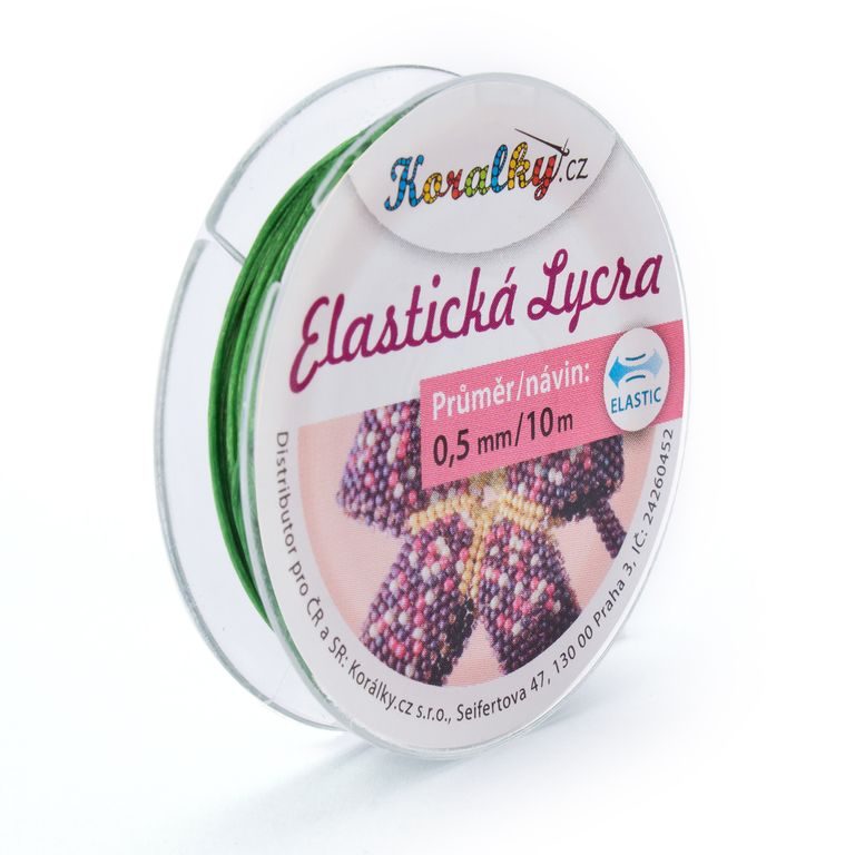 Elastická lycra 0,5mm/10m tmavě zelená