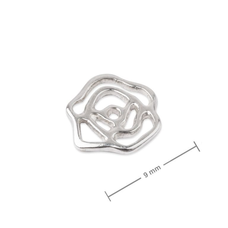 Amoracast connector rose 9mm silver