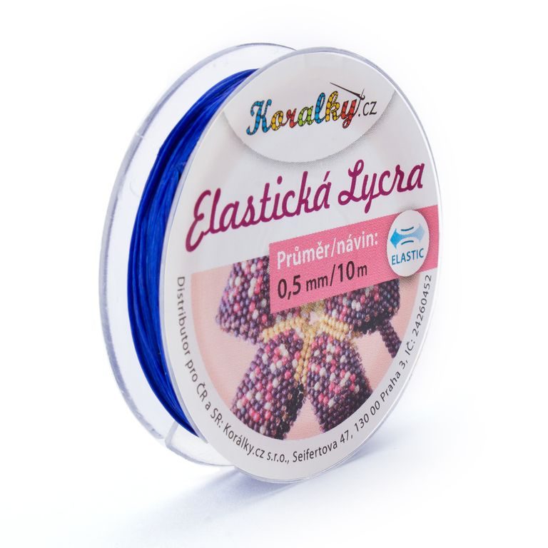 Elastická lycra 0,5mm/10m tmavě modrá