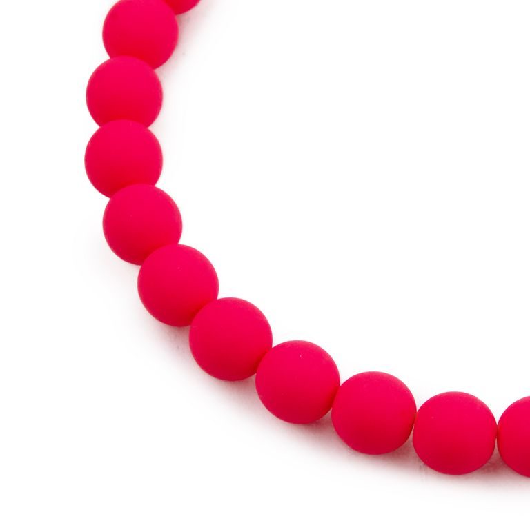 České mačkané korálky Estrela NEON 10 mm růžové