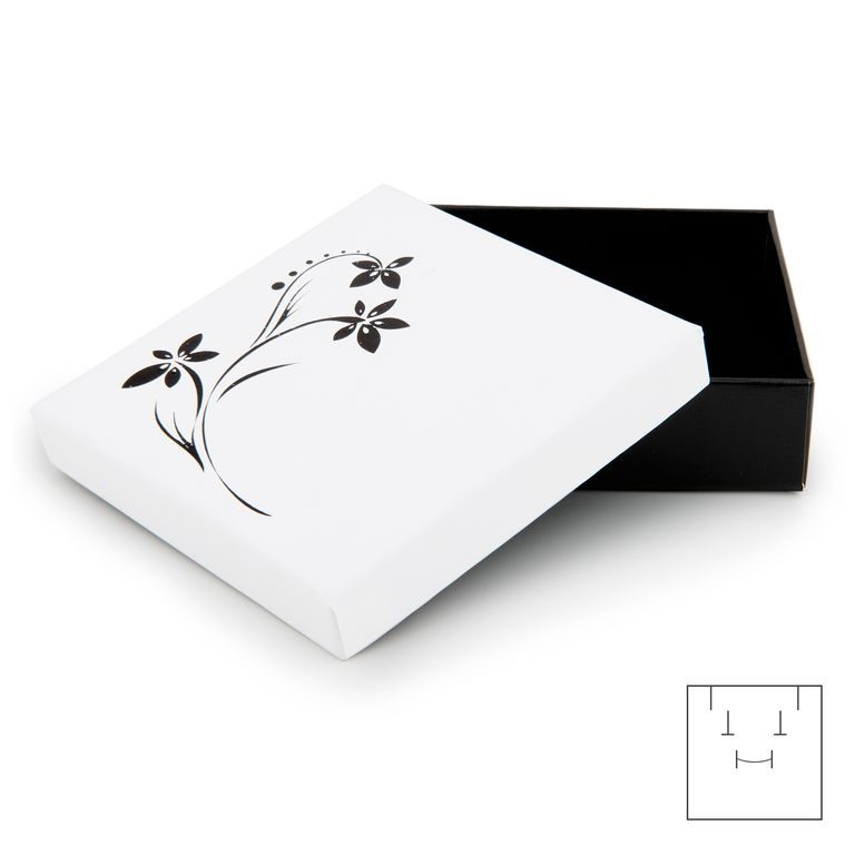 Cutie cadouri pentru bijuterii albă 83x83x25mm
