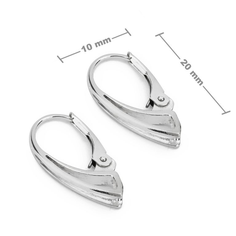 Sterling silver 925 leverback earring hook 20x10mm No.43