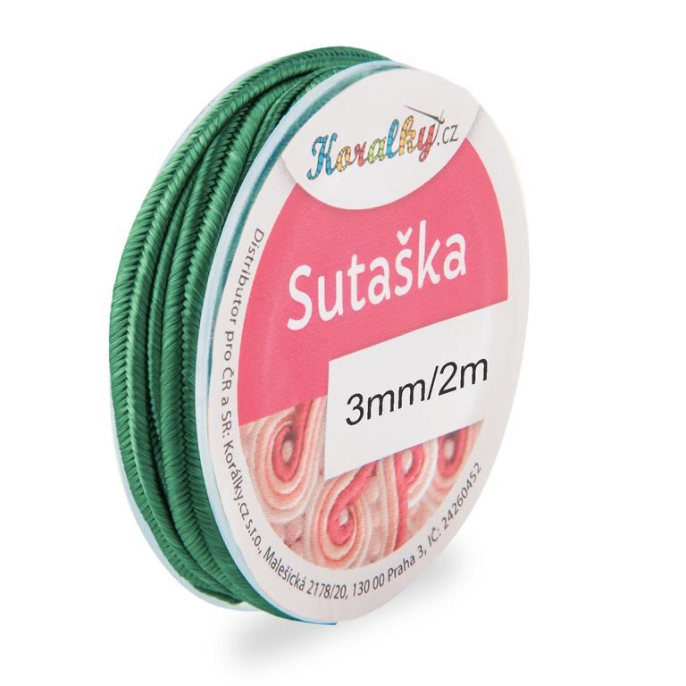 Sutaška 3mm/2m tmavě zelená