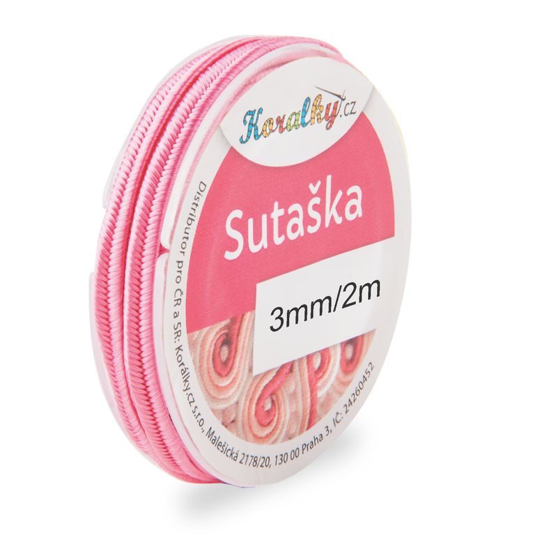 Sutaška 3mm/2m tmavě růžová