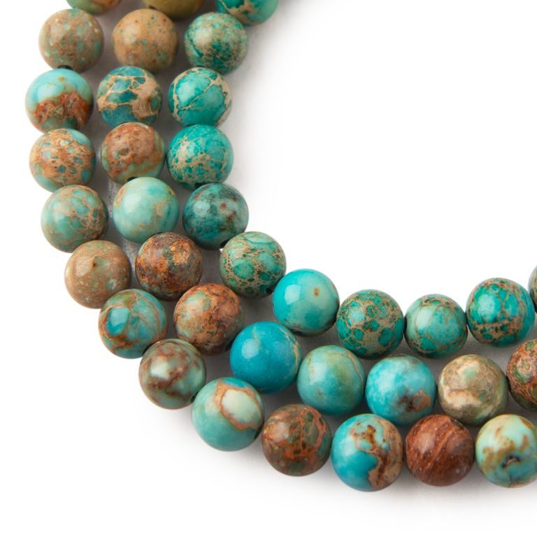 Turquoise Imperial Jasper beads 8mm