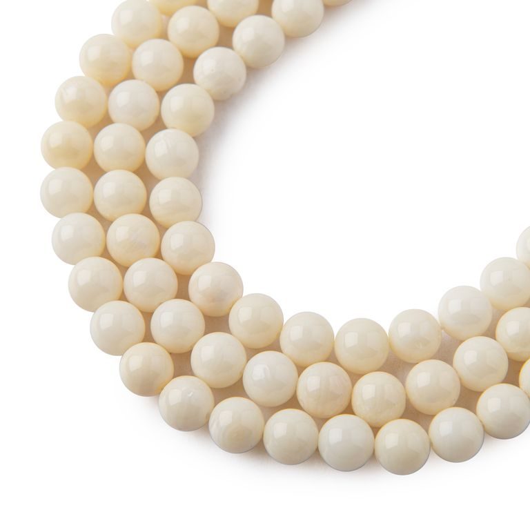 White Bamboo Coral beads 6mm