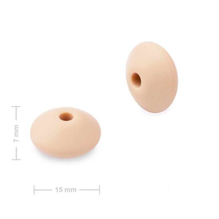 Silikonové korálky lentilky 12x7 mm Toasted Oatmeal