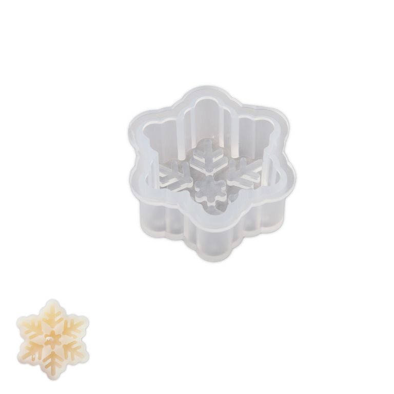 Acrylic candle mould in the shape of a snowflake 70x70x30mm