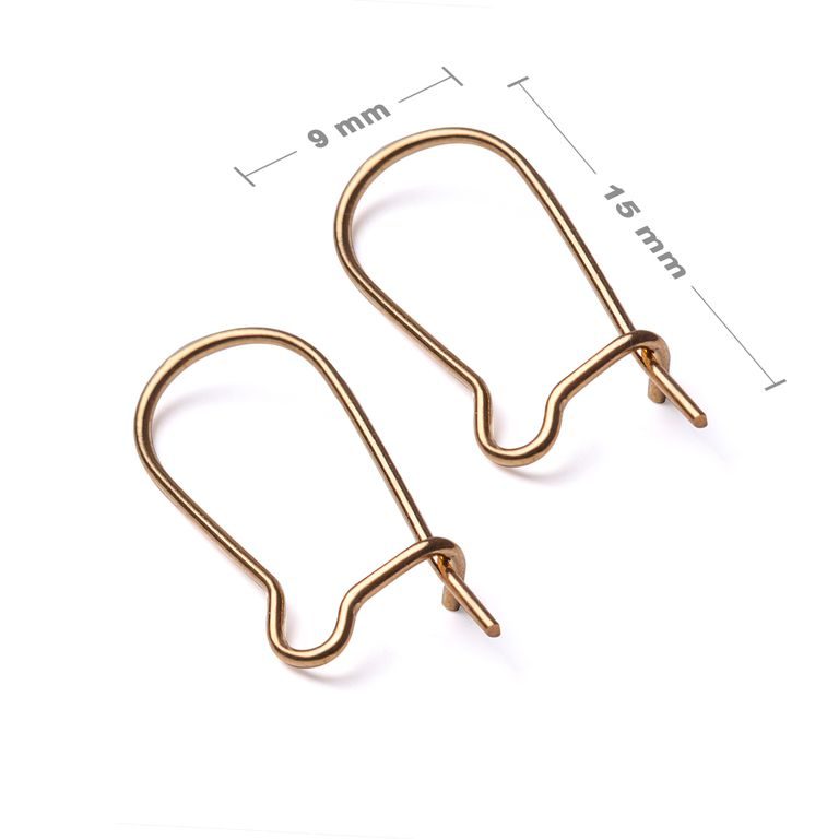 Kidney earring hooks 15x9mm gold