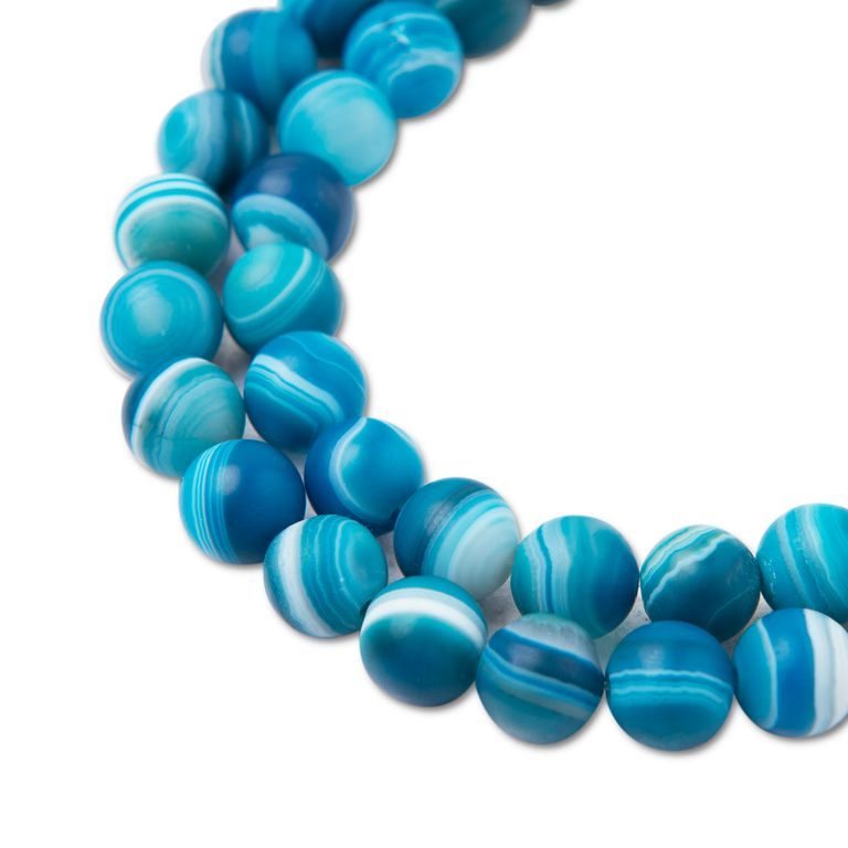 Blue striped agate 8 mm matte