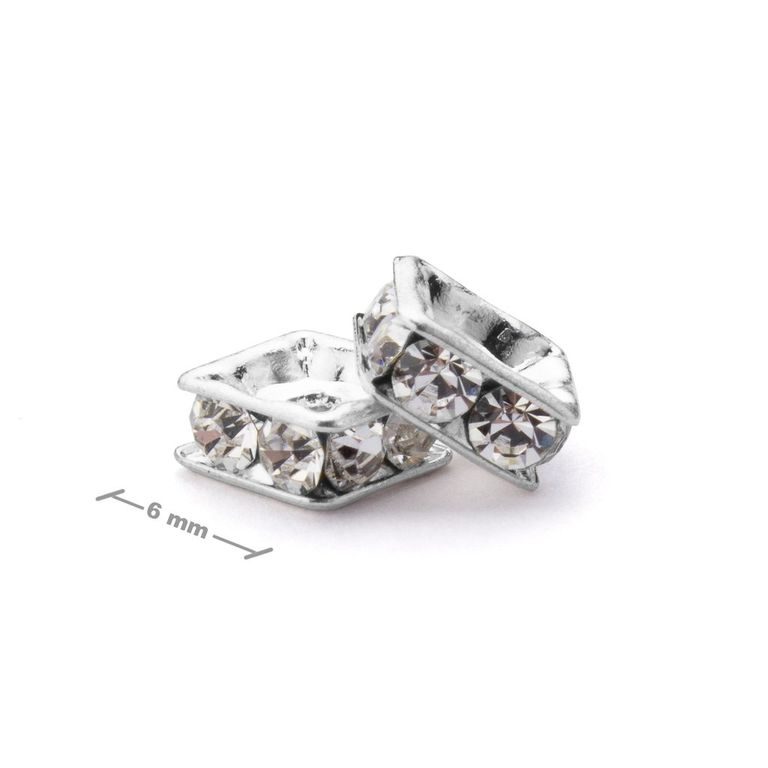 Rhinestone square 6x6mm Crystal