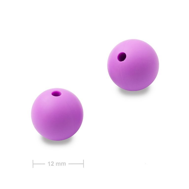 Mărgele rotunde din silicon 12mm Light Violet