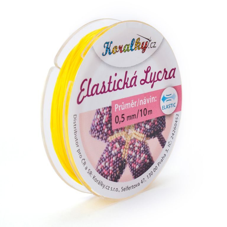 Elastická lycra 0,5mm/10m žlutá banánová