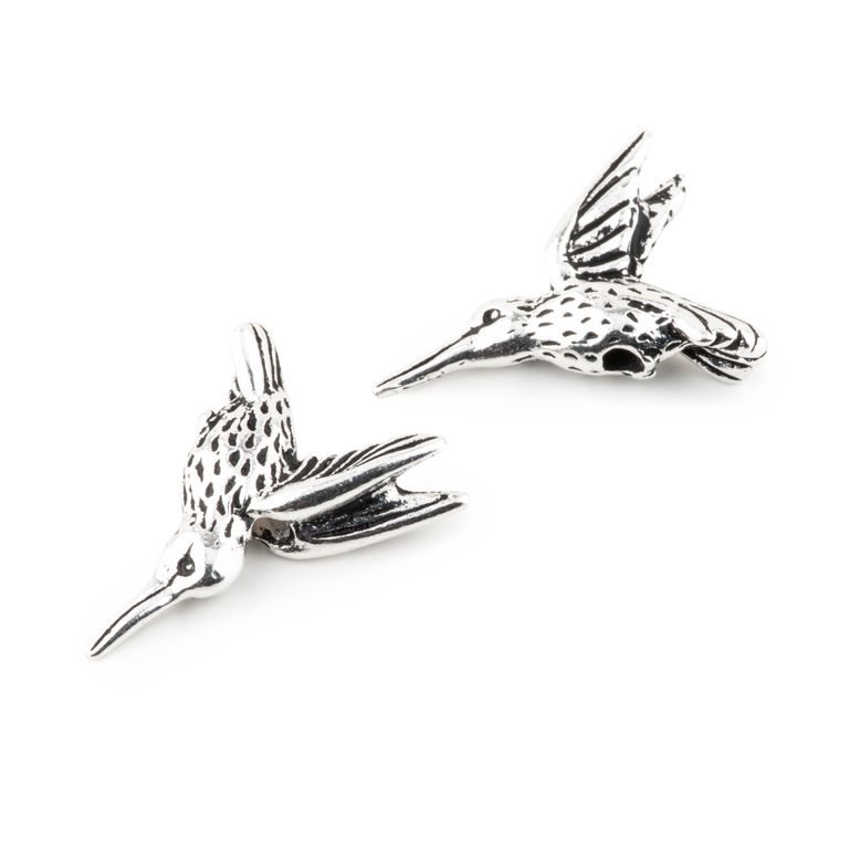 TierraCast bead Hummingbird antique silver