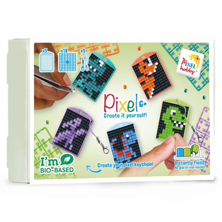 Sada Pixel klíčenky dinosauři 5 ks